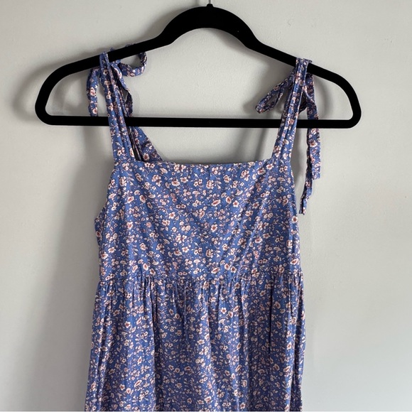Madewell Purple Tiered Ruffled Midi Dress in Summer Vines - Picture 3 of 6